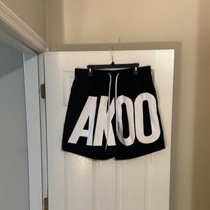 Akoo Bold Black and White Logo Shorts